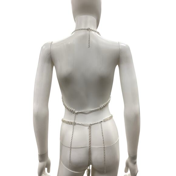 New Frederic’s Of Hollywood 2Piece Set Women’s One Size Bra + Bottom Rhinestones - Picture 4 of 5